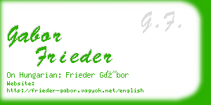 gabor frieder business card